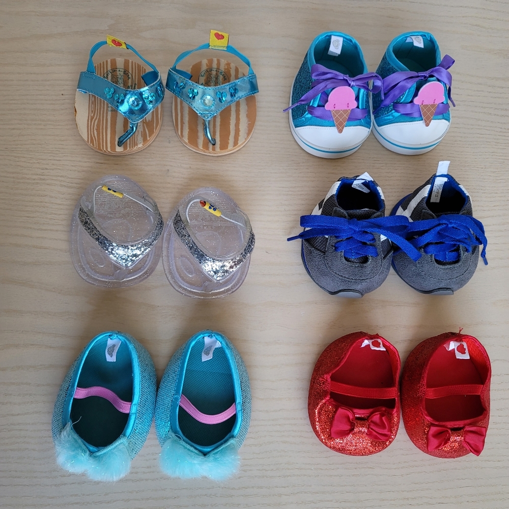 Build-A-Bear Shoes for Toys Bundle of 6 Pairs